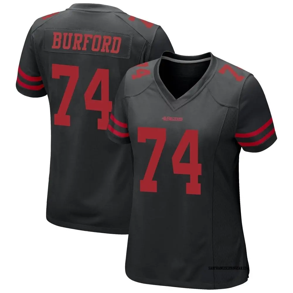 Game Black Women's Spencer Burford San Francisco 49ers Alternate Jersey