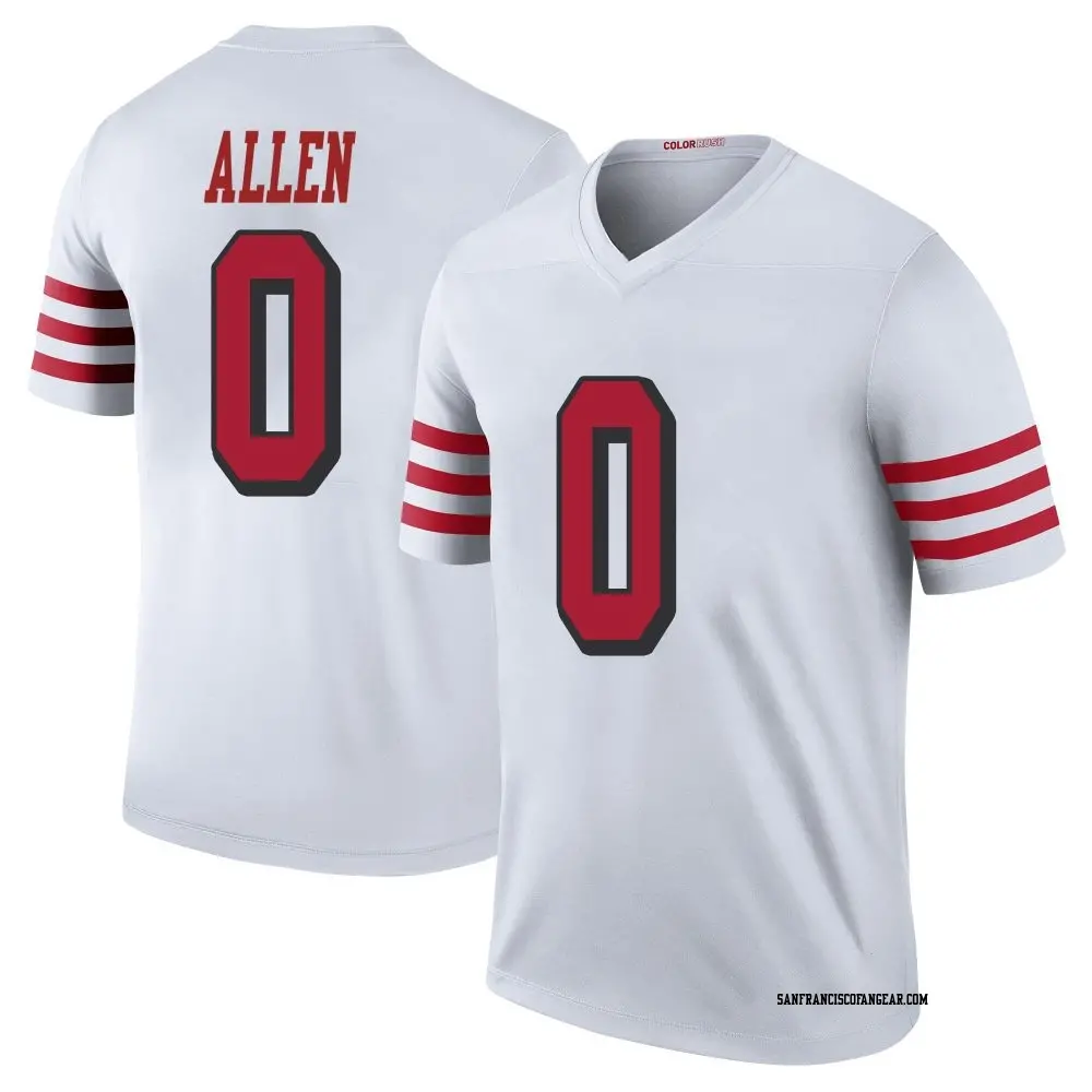 Legend White Youth Jaylon Allen San Francisco 49ers Color Rush Jersey