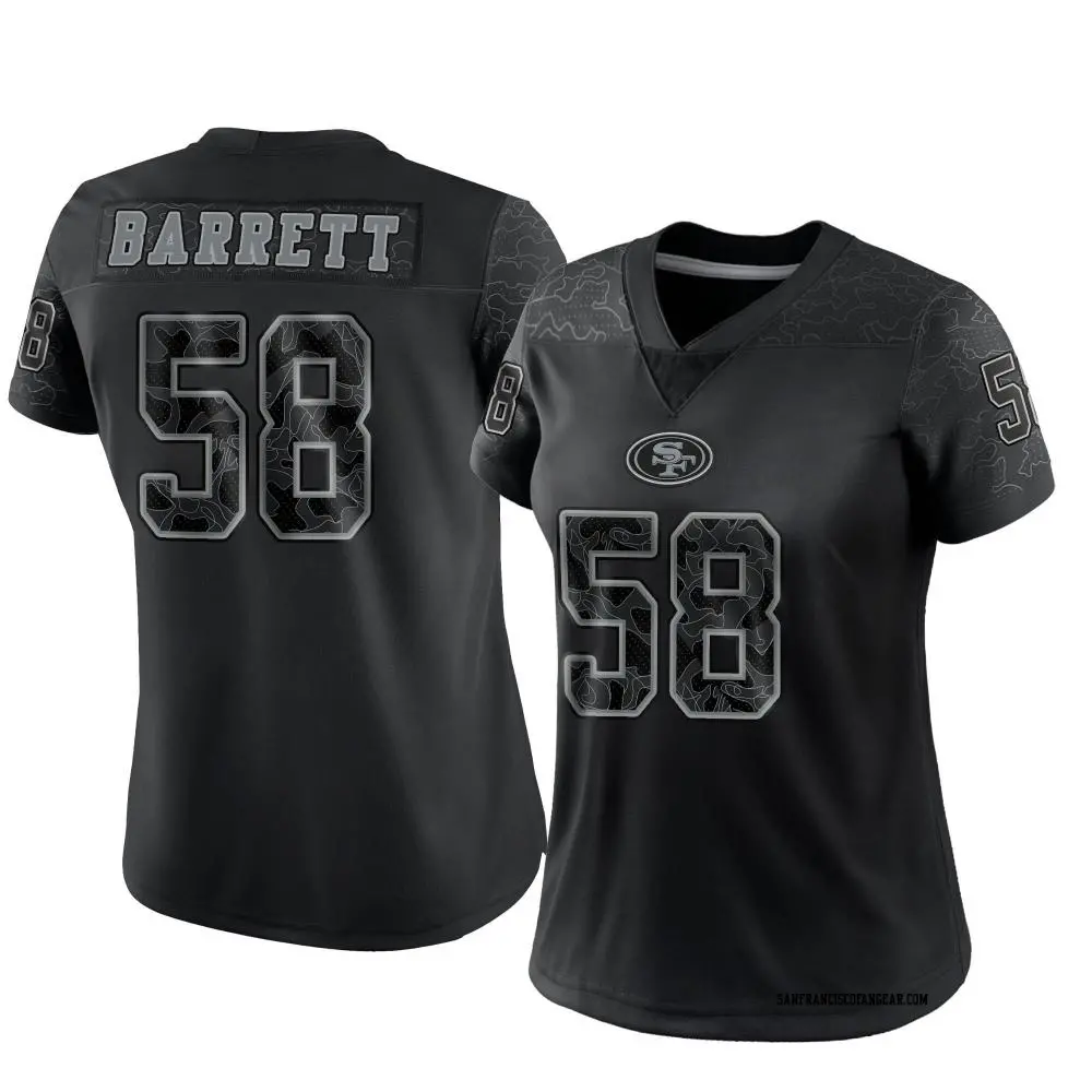 Limited Black Women's Alex Barrett San Francisco 49ers Reflective Jersey
