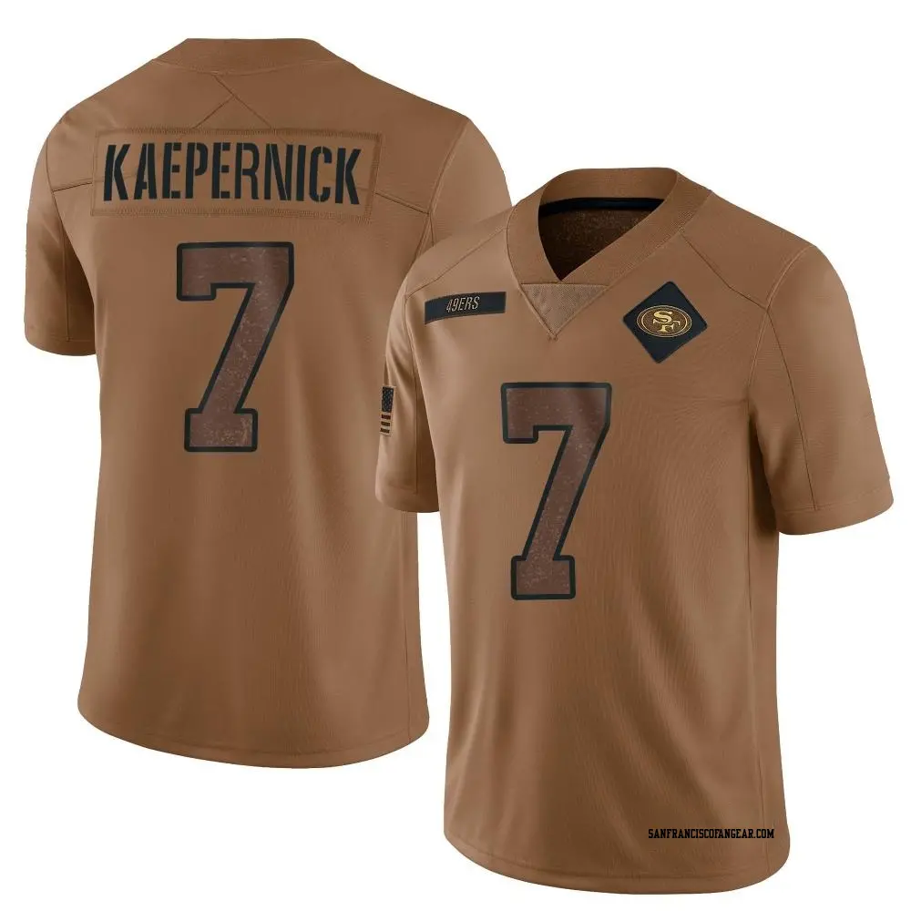 Limited Brown Men's Colin Kaepernick San Francisco 49ers 2023 Salute To Service Jersey
