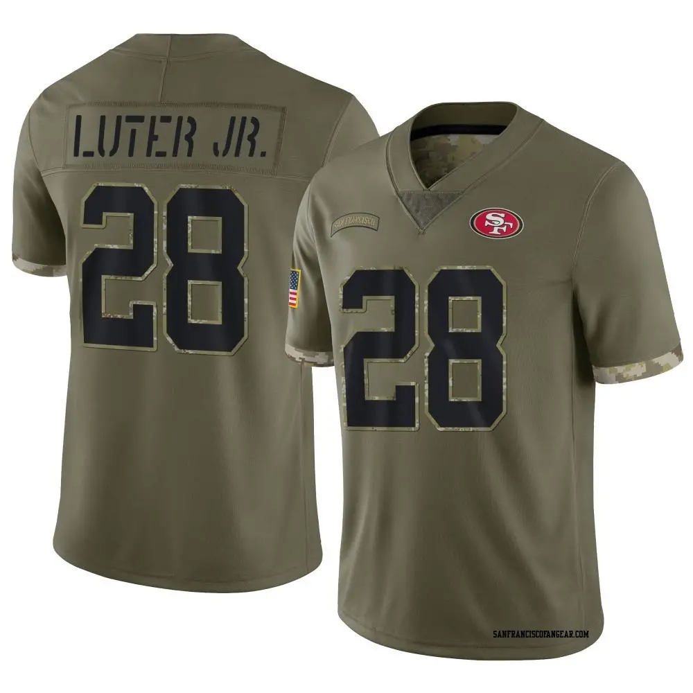 Limited Olive Men's Darrell Luter Jr. San Francisco 49ers 2022 Salute To Service Jersey