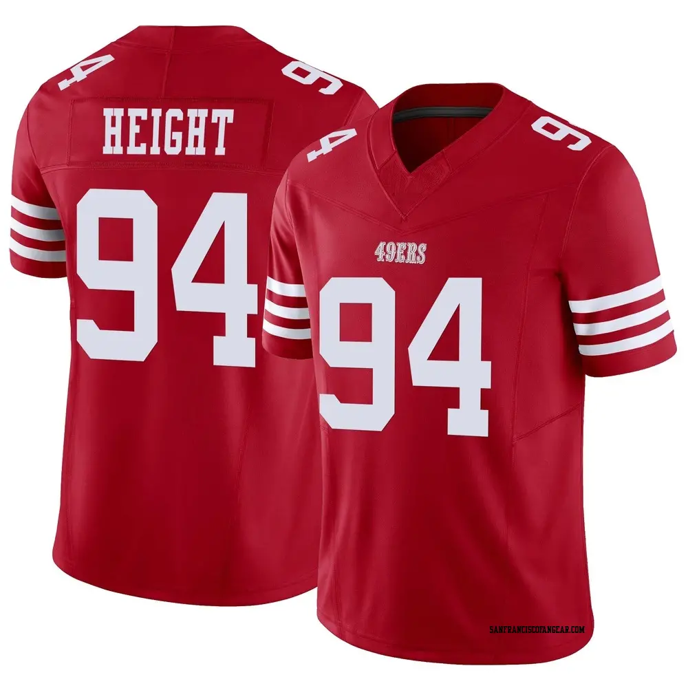 Limited Scarlet Youth Romello Height San Francisco 49ers Vapor F.U.S.E. Jersey